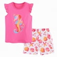 thumbnail image 1 of enyan Toddler Baby Girls Summer Outfits Daisy Ruffle Short Sleeve T-Shirts Tops Floral Shorts 2Pcs Clothes Set Toddler Clothes for Girls,2-3 Years,Hot Pink, 1 of 7