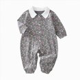 thumbnail image 1 of enyan Toddler Baby Unisex Cotton Pajamas Cute Cartoon Print Crewneck Coveralls Jumpsuit PJS Fall Winter Outfits(Grey,3-6 Months）, 1 of 3