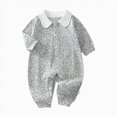 thumbnail image 1 of enyan Toddler Baby Unisex Cotton Pajamas Cute Cartoon Print Crewneck Coveralls Jumpsuit PJS Fall Winter Outfits(Light Gray,12-18 Months）, 1 of 3