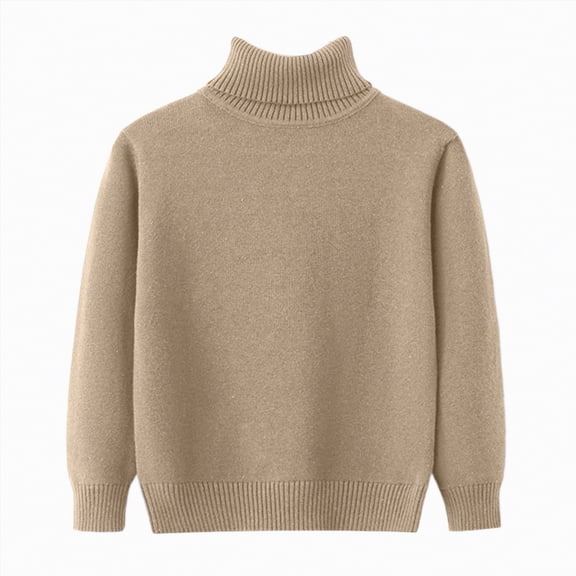 enyan Toddler Boy Sweater Knit Sweater Blouse Pullover Sweatshirt Warm Crewneck Long Sleeve Tops for Infant Toddler Khaki,2-3 Years