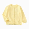 thumbnail image 1 of enyan Toddler Boys Girls Crewneck Cardigan Sweaters Long Sleeve Kids Button Cotton School Uniform Knit Tops Outwear（Light Yellow,2-3 Years）, 1 of 5