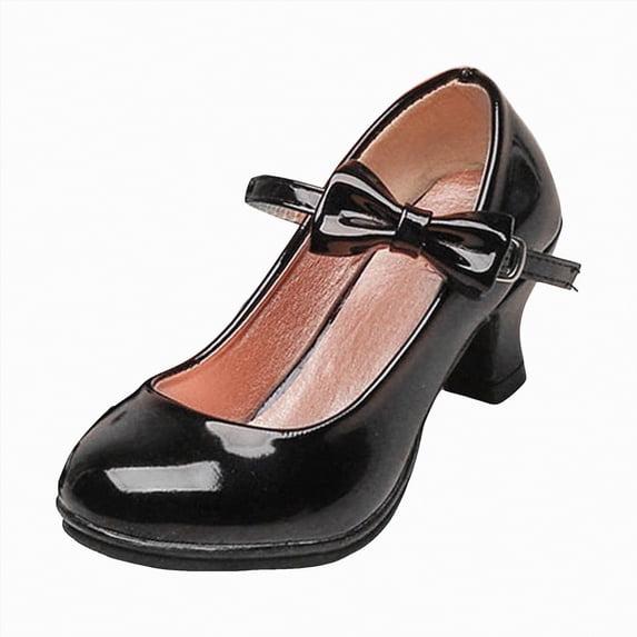 enyan Toddler Dress Shoes Girls Princess Shoes Girls Heels Princess Dress up Shoes Little Girl Dress Shoes Cinderella Shoes for Girls with Diamond Shiny Sandals Princess Shoe,Black,Size 13