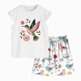 thumbnail image 1 of enyan Toddler Girl Clothes 1-6 T Summer Clothes Set Cute Cotton Sleeveless Funny Print Shirt Shorts Set Girls Clothes White,1-2 Years, 1 of 5