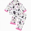 thumbnail image 1 of enyan Toddler Girl Halloween Pajamas Size 1-6T Long Sleeve Button Down Shirt Pants Pumpkin Print Pjs Sleepwear Birthday Girl Outfit（White,2-3 Years）, 1 of 7