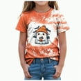 thumbnail image 1 of enyan Toddler Halloween Shirt Boy Girl Spooky Season Shirts Kids Ghost Pumpkin Graphic Tees Boys Girls Short Sleeve Tops (Orange,5-6 Years), 1 of 4