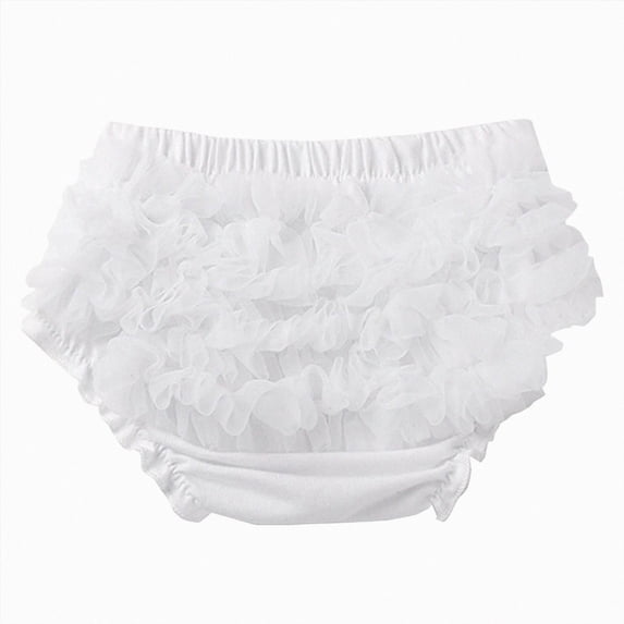 enyan Toddler Infant Baby Girls Lace Ruffle Bloomers Elastic Cotton Tutu Briefs Panties Bottom Shorts White,6-15 Months