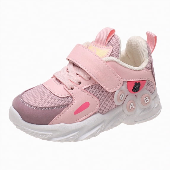 enyan Toddler Light Up Shoes Boys Girls Breathable Luminous Tennis Sneakers for Outdoor Sport Girl Sneakers,Pink,Size 9