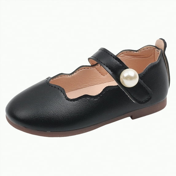 enyan Toddler Little Girl Shoes Kids Dress Ballet Shoes Girls' Flats Princess Shoes(Black,12)