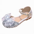 thumbnail image 1 of enyan Toddler/Little Girls' Ballerina Flat Mary Jane Princess Dress Shoes - Wedding School Party Girls Dressy Shoes,Silver,Size 1.5, 1 of 5