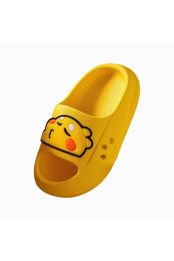 Toddler Little Kids Slides Sandals Unicorn Dinosaur Bunny Beach Pool Shower Slides Bath Slippers Cute Summer Outdoor Shoes Yellow,Size 7