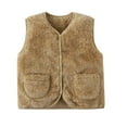 thumbnail image 1 of UngA Toddler Puffer Vest Boys Girls Polar Fleece Vest Jacket Ligntweight Plain Vest Full Zipper Sleeveless Khaki,4-5 Years, 1 of 2