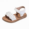 thumbnail image 1 of enyan Toddler Sandal,Girls Open Toe Princess Flat Sandals with Comfort Sole Summer Sandals,Beige,Size 2, 1 of 7