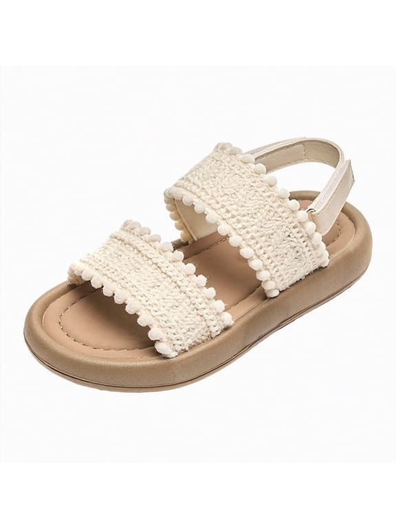 Toddler Sandals Toddler Baby Girls Bow Open Toe Sandals Soft Sole Princess Shoes Sandals Summer Sandals Croc Sandals,White,Size 9