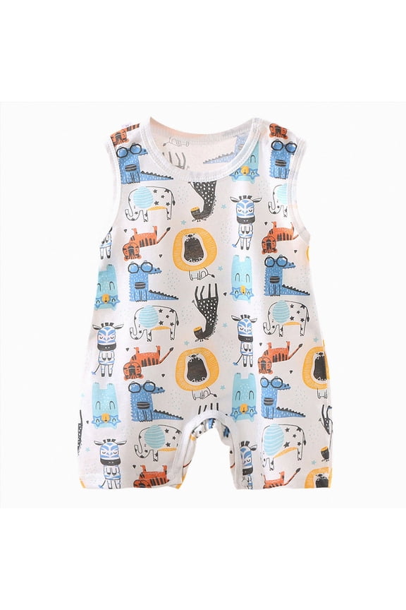 Toddler Summer Romper One Piece Jumpsuit Bodysuit 18-24 Months Sleeveless Summer Clothes For Babies 1-18 Months Old Both Boys And Girls,Sky Blue,6-12 Months