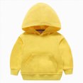 thumbnail image 1 of enyan Toddler Sweatshirt Boys Girls Cotton Pullover Hoodie Casual Kids Long Sleeve Solid Fall Winter Hooded Tee Tops Blouse（Yellow,5-6 Years）, 1 of 4