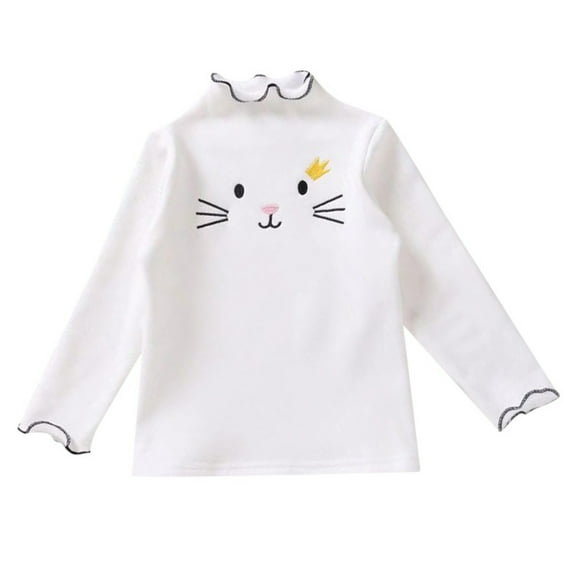 enyan Tops for Girls Long Sleeve T Shirt Girls Long Sleeve Shirts Casual Striped Color Block Top Trendy Uniforms T Shirt Fall(White,3-4 Years)