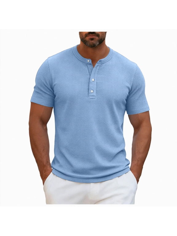 True Classic Polo Shirts for Men,Mens T-Shirts Cotton Short Sleeve Pocket Tee Shirt Casual Crew Neck Moisture Wicking Soft Basic T Shirts (Sky Blue,XXL)
