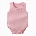thumbnail image 1 of enyan Unisex Infant Sleeveless Bodysuits Cotton One-piece Boy Girl Summer Clothes Pink,9-12 Months, 1 of 3