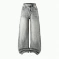 thumbnail image 1 of enyan Wide Leg Jeans For Girls Jeans Denim Elastic Wasit Wide Leg Baggy Pants Kids Clothes Light Gray,15-16 Years, 1 of 7