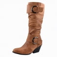 thumbnail image 1 of enyan Winter Boots for Women Mid-Calf Fashion Casual Knee-High Flat Heel Boots Cowgirl Boots Women Yellow,Size 9, 1 of 7