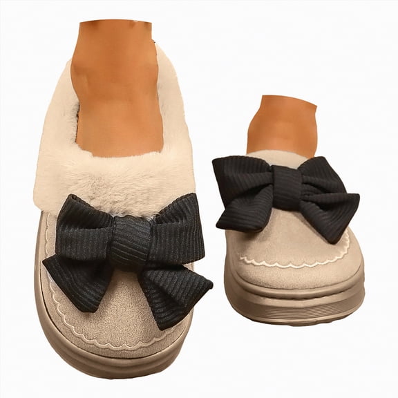 enyan Woman'S Slippers Womens Slippers Knitted House Slippers for Women Comfy Slip-On Warm House Shoes White Size 8.5