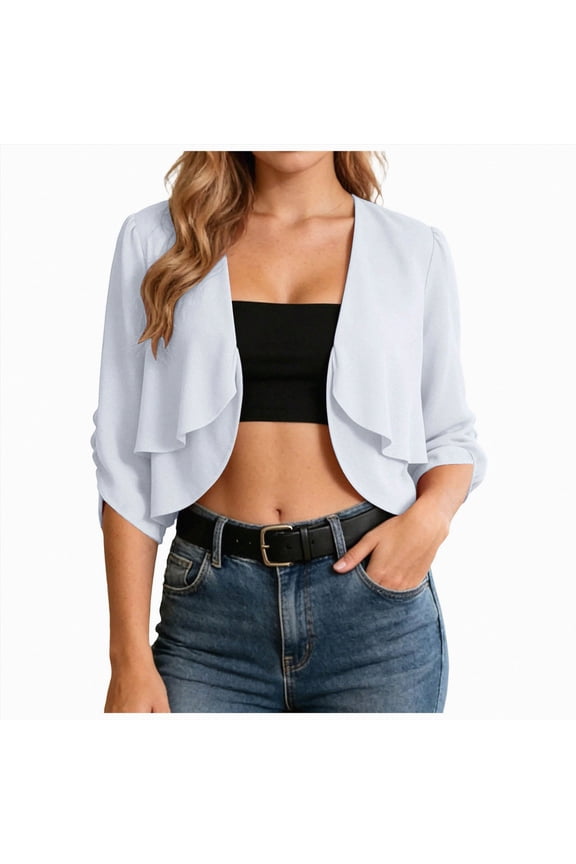 Women Bolero Shrug Cardigan Open Front Cover Up Sheer Short Sleeve Kimonos for Evening Dress(WH2,One Size)