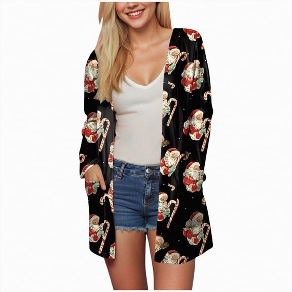 enyan Women Cardigan Sweater Women's Lightweight Long Sleeve Button Down Open Front Ribbed Knit Pocket Casual Cardigan Black,M