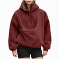 thumbnail image 1 of enyan Women Pet Carrier Hoodies Cat Dog Pouch Holder Large Kangaroo Pocket Sweatshirt Warm Long Sleeve Pullover Tops Wine,XL, 1 of 7