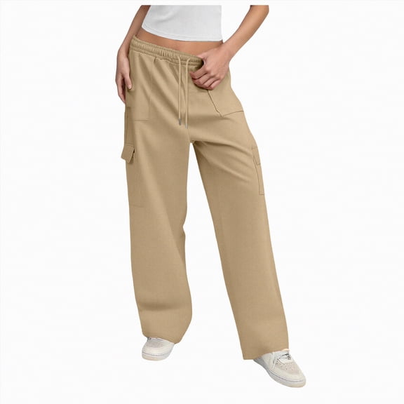 enyan Women Sweatpants Womens Sweatpants with Pockets, Mens Jogging Pants Elastic Bottom, Soft Sweatpants for Women Fall Winter Clothes 2025 Beige,M