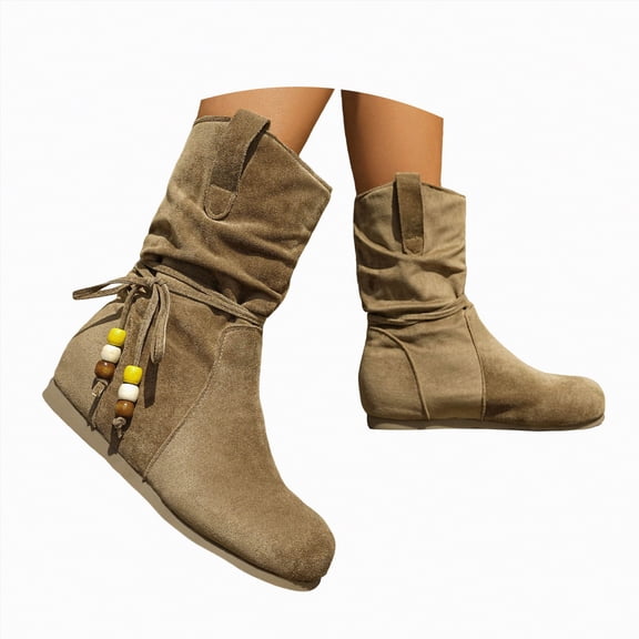 enyan Women's Cowboy Boots Cowboy Boots for Women, Cowgirl Boots, Comfortable Western Boots for Country Concert Dancing Wedding Traveling Daily Outfits Khaki,Size 7