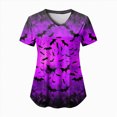 thumbnail image 1 of enyan Women's Halloween Shirts Spooky Season Short Sleeve T Shirt Halloween Pumpkin Ghost Fall Tee Top Halloween Tshirt Women(Purple,XXL), 1 of 7