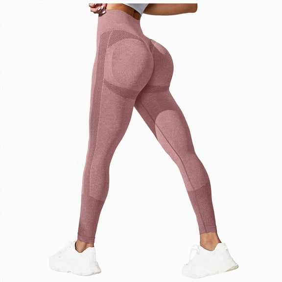 enyan Women's Leggings High Waisted Leggings for Women - Tummy Control Pants Non See Through Workout Soft Yoga Pants for Running Plus Size Wine,M