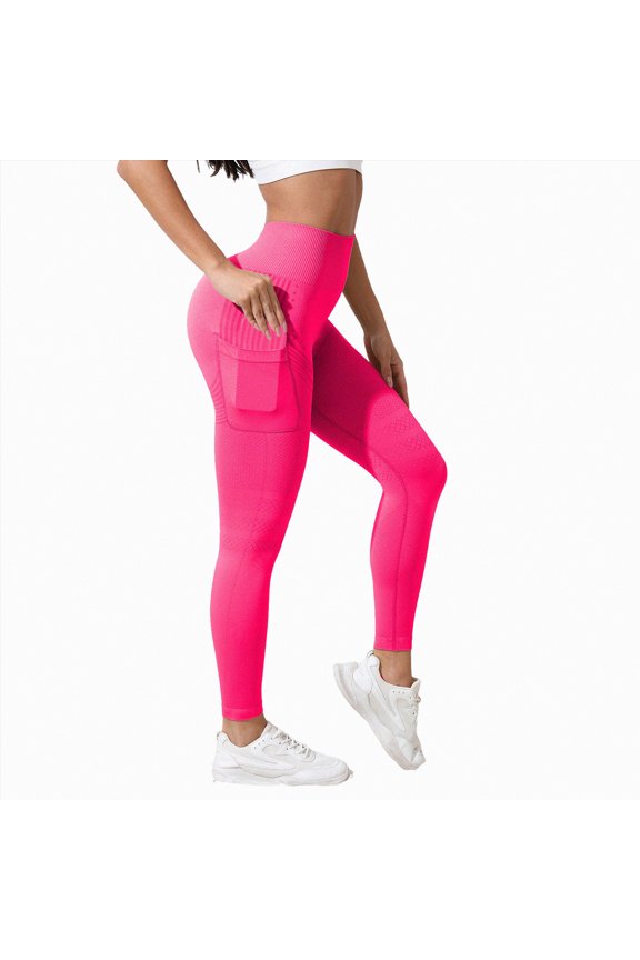 Women's Leggings Women's Mini Flare Workout Butt Lifting Hidden Scrunch Seamless Yoga Legging Pants,Hot Pink,S