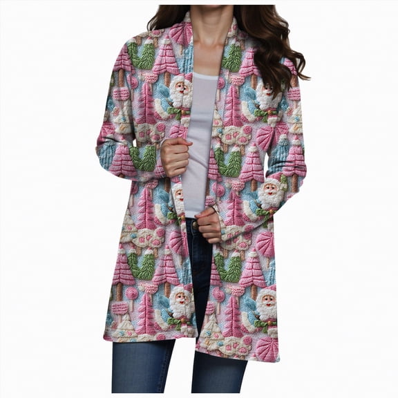 enyan Women's Open Front Long Sleeve Boyfriend Knit Chunky Cardigan Sweater Women's Cardigan Purple,L