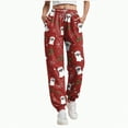 thumbnail image 1 of enyan Women's Popular Print High Waist Premium Jogger Track Pants Christmas Bottoms for Women Red,S, 1 of 6