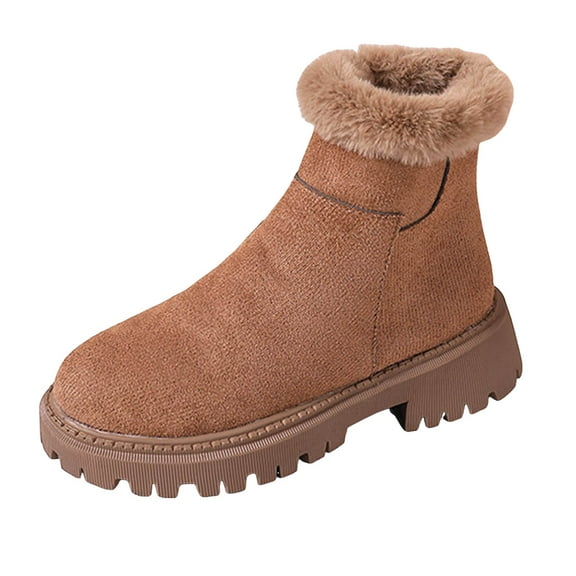 enyan Women’s Snow Boot With Waterproof Lace Up Outdoor Winter Deep Tread Rubber Sole Snow Boots Women Khaki，6.5