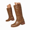 thumbnail image 1 of enyan Women's Snow Boots Fashionable and Warm Mid Calf Winter Boots Perfect for Casual and Outdoor Activities Cowboys Boots for Women Brown,Size 7, 1 of 7
