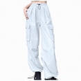 thumbnail image 1 of enyan Women'sSweat Pants Womens Cargo Pants with Pockets Quick Dry Hiking Pants Lightweight Water-Resistant Baggy Joggers White,White, 1 of 4