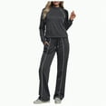 thumbnail image 1 of enyan Womens 2 Piece Outfits Solid Color Hoodies Sweatsuit Sets Tracksuit Fall Outfits for Women Lounge Set Women Sweatsuit Dark Gray,XXL, 1 of 5