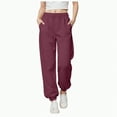 thumbnail image 1 of enyan Womens Casual Pants Sweatpants Women, Comfortable Womens Sweatpants, Fleece Womens Joggers Wine,XXXL, 1 of 7
