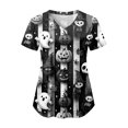 thumbnail image 1 of enyan Womens Halloween Shirts Funny Pumpkin Printed Shirts Short Sleeve Graphic Tees Fall T-Shirts Tops Halloween Tshirts for Women Black,S, 1 of 6