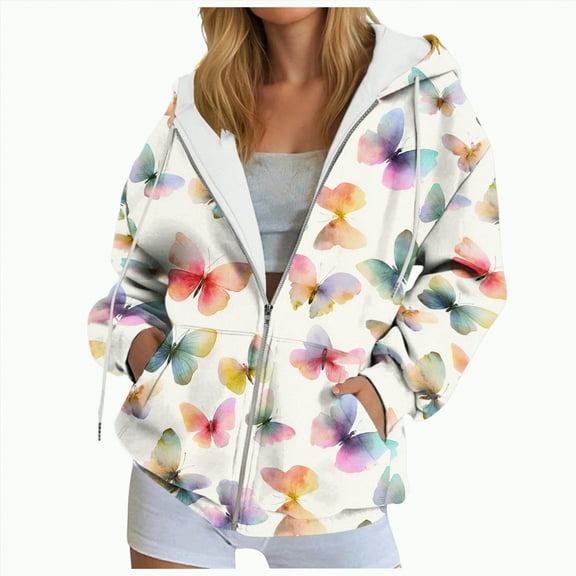 enyan Womens Hoodies Drawstring Zip Up Cute Hoodies Fall Jacket Oversized Casual Sweatshirts With Pocket Beige,XXL