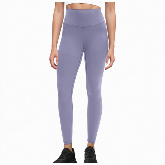 enyan Womens Leggings High Waisted Leggings for Women - Soft Opaque Slim Tummy Control Printed Pants for Running Cycling Yoga Light Purple,XS