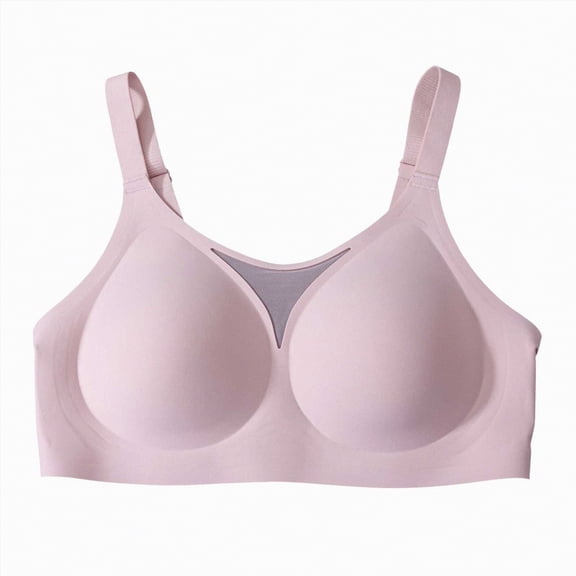 enyan Womens Smooth Cotton T-Shirt Bra - Ultra-Soft, Flexible, and Invisible Under Tees Sport Bra Pink,S