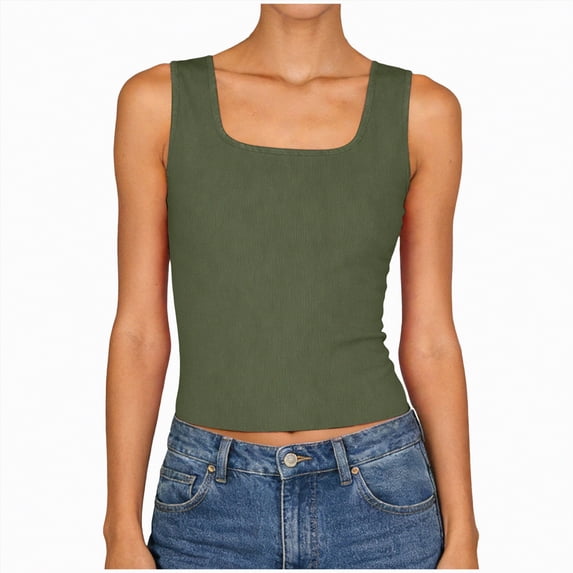 enyan Womens Spaghetti Strap V-Neck Ribbed Tank Tops for Women 2026 Slim Fitted Soft Camisole Basic Layering Shirts Athletic Tank Tops for Women,AG,XL
