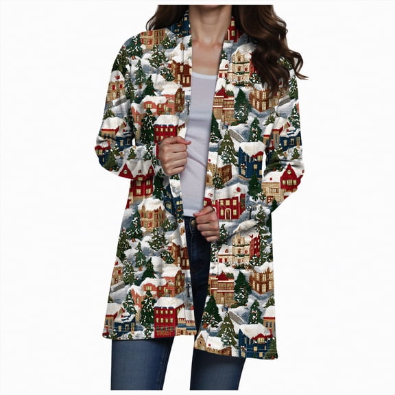 enyan Womens Sweater Cardigan Women's Knit Cardigan Sweaters Casual Long Sleeve Open Front Button Down Trendy Jackets Outerwear Dark Green,XL