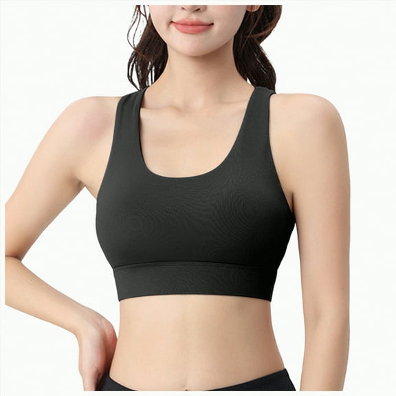 enyan Yoga Sports Bra Wireless Bras Push Up Bralettes No Underwire Supportive Tshirt Bra Seamless Comfortable Everyday Bras Black,S