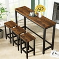 thumbnail image 1 of enyopro Kitchen Table Set for 3, Wooden Dining Table Set, Modern Pub Table Set with Metal Frame Dining Room Table and Stools Set for Bar/Breakfast Nook/Living Room, JA1881, 1 of 8