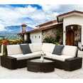 thumbnail image 1 of enyopro Patio Sofa Set, 6 Piece Outdoor Furniture Set, PE Rattan Wicker Sectional Sofa Furniture, Manual Weaving Wicker Couch with Removable Cushions & Tea Table, Ideal for Patio Deck Backyard, K2605, 1 of 11
