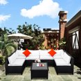 thumbnail image 1 of enyopro Patio Sofa Set, 7 Piece Outdoor Furniture Set, PE Rattan Wicker Sectional Sofa Furniture, Manual Weaving Wicker Couch with Removable Cushions & Tea Table, Ideal for Patio Deck Backyard, K3258, 1 of 12